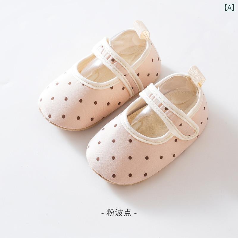 乐天商城 - ベビー 赤ちゃん用 床 ソックス シューズ 春夏 室内 滑り止め 涼感 柔らかい 靴下 0歳 6ヶ月 12ヶ月 18ヶ月 ポリエステル 通気性 かわいい 水玉模様 ピンク ブルー グリーン ブラウン グレー