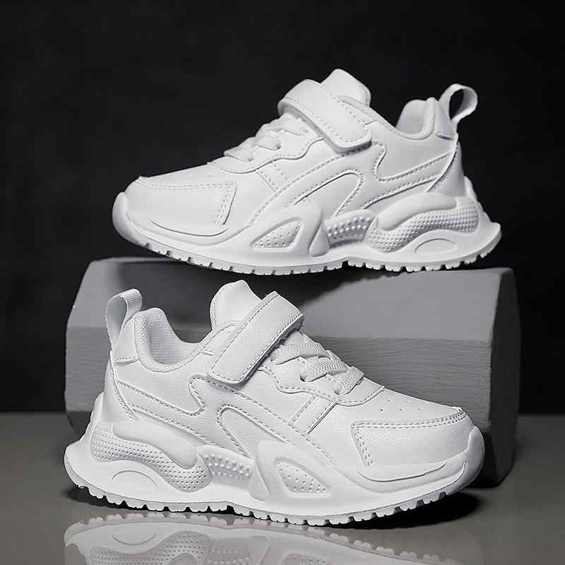Shoes - 子供靴 スニーカー 秋冬 皮革 防水 男の子 ランニングシューズ 小学校 女の子 カジュアル 軽量 運動靴 白 黒