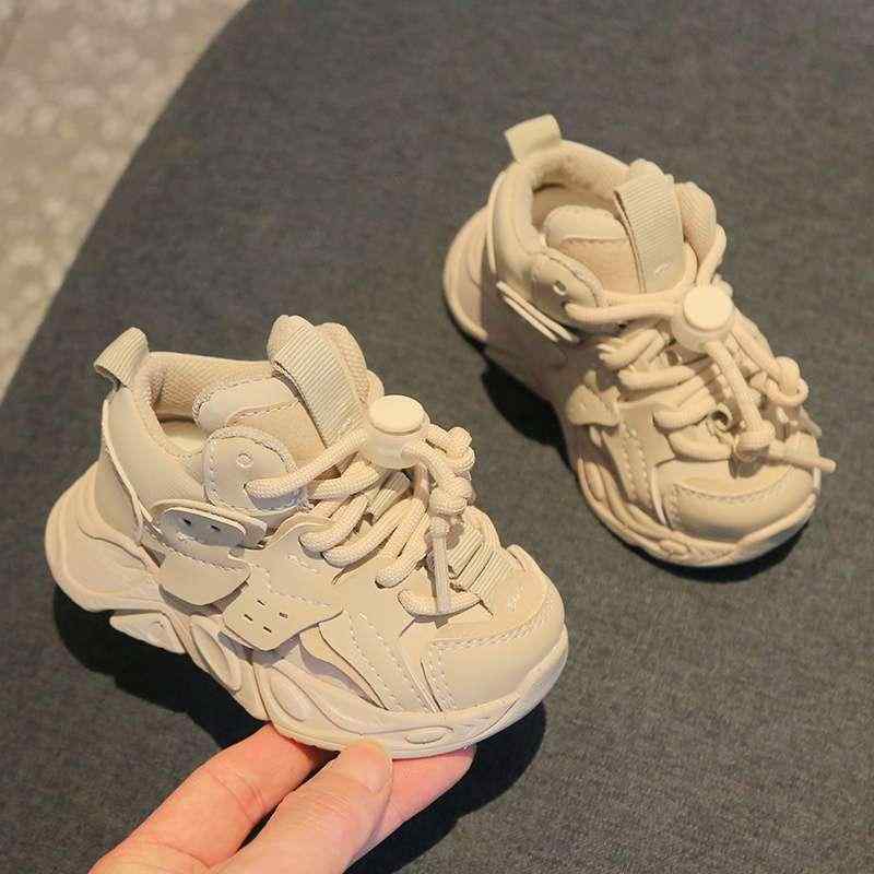 Sneakers - ベビーシューズ 男女兼用 厚底 運動靴 0歳 1歳 2歳 3歳 軽量 防水 滑り止め 歩きやすい 春物 カキー色