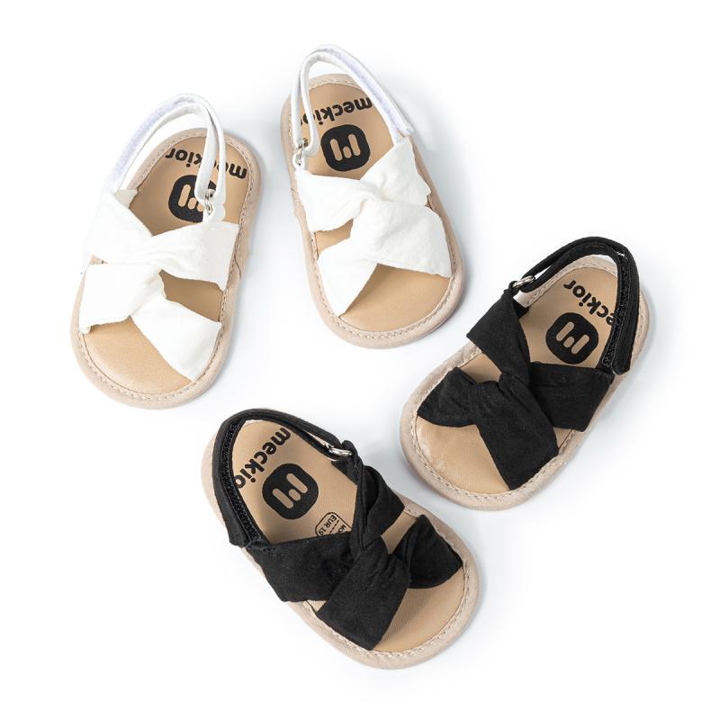 ベビー サンダル 男の子 女の子 夏 クロス 涼しい 柔らかい靴底 歩行練習 滑り止め 普段使い 白 黒 コ..