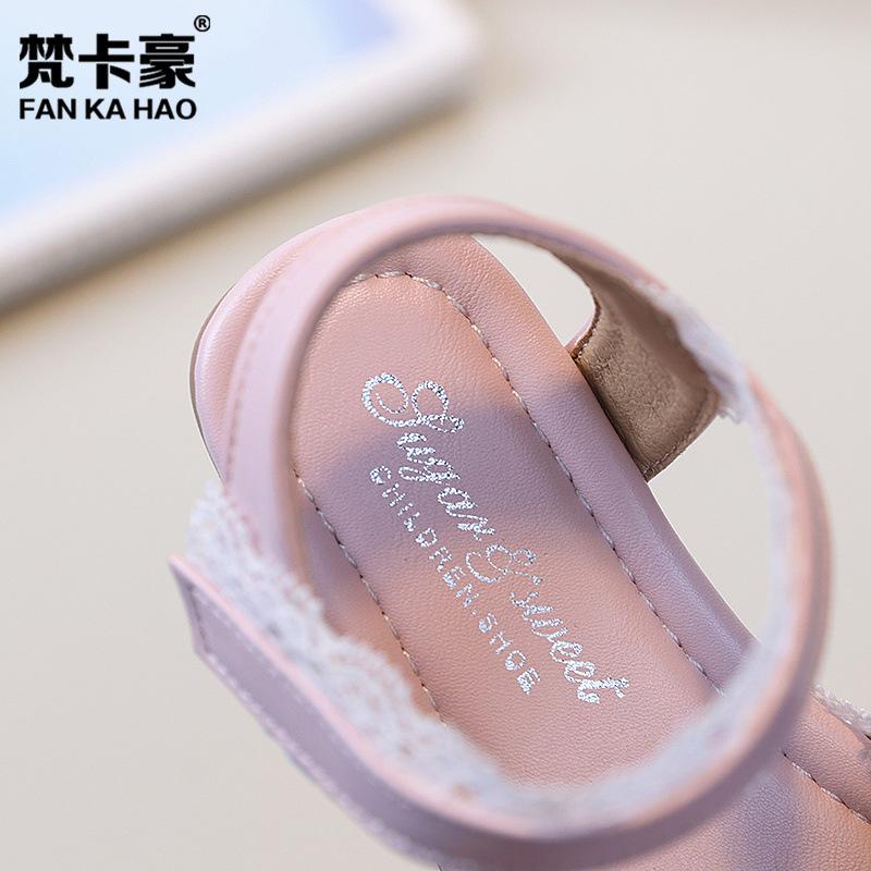 サンダル 子供 レース 花柄 蝶結び プリンセス 柔らかい 靴底 マジックテープ 米 ピンク系 赤 ブルー ..