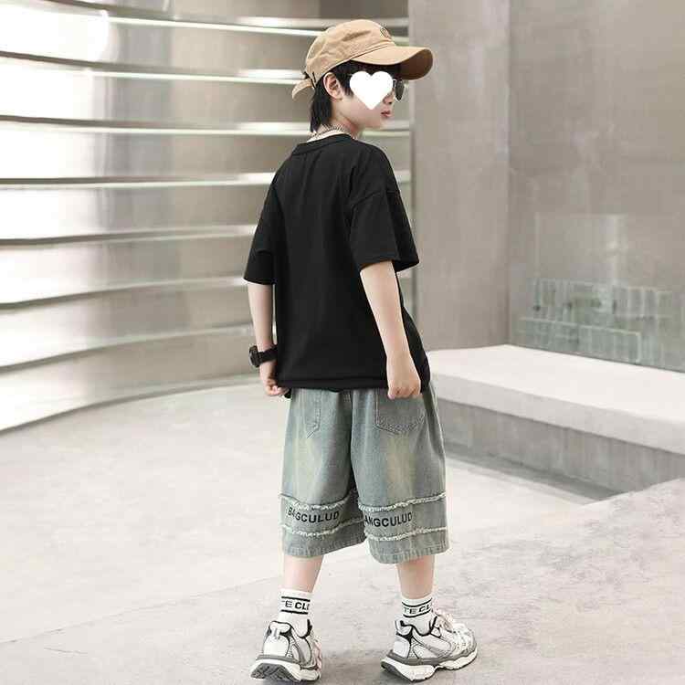 子供服 ジーンズ 男の子 ハーフパンツ デニムパンツ 春夏 薄手 ゆったり 8歳以上 140cm以上 運動着 部屋着 普段使い