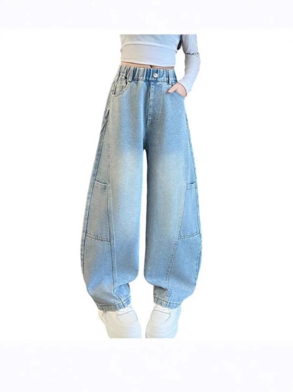 ・スタイル: 個性・パンツ丈: 長ズボン・デザイン: 無地・主な生地成分: デニム・主な生地成分の含有量: 80%・対象: 女の子・対象年齢: 中・高学年(8歳以上、140cm以上)・カラー: 弯刀デニム, 白黒ストライプ・推奨身長: 12...