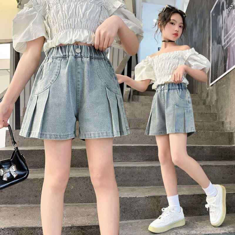 子供服 女の子 デニム ショートパンツ 8歳以上 短パン ジーンズ ジーパン 中大児童 ガールズ 女児 120c..