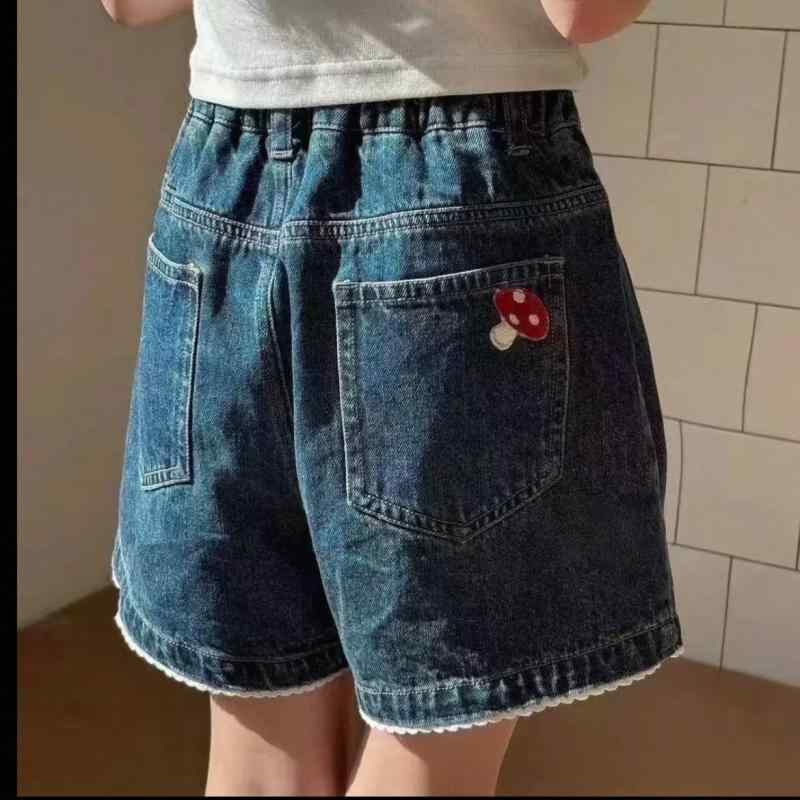 子供服 女の子 デニムショートパンツ 大童サイズ ハーフパンツ 短パン 高学年 女児 ガールズ ボトムス 普段着 部屋着 アウトドア 伸縮性 通気性 接触冷感 ブルー系