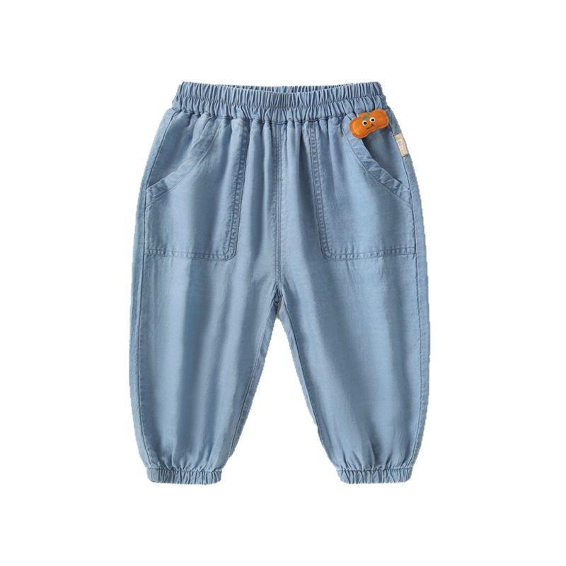 キッズ パンツ ベビー服 天竺 デニム風 接触冷感 夏 長ズボン ズボン 赤ちゃん 子供 幼児 かわいい 薄手 涼しい 7分丈 虫よけ 普段着 部屋着