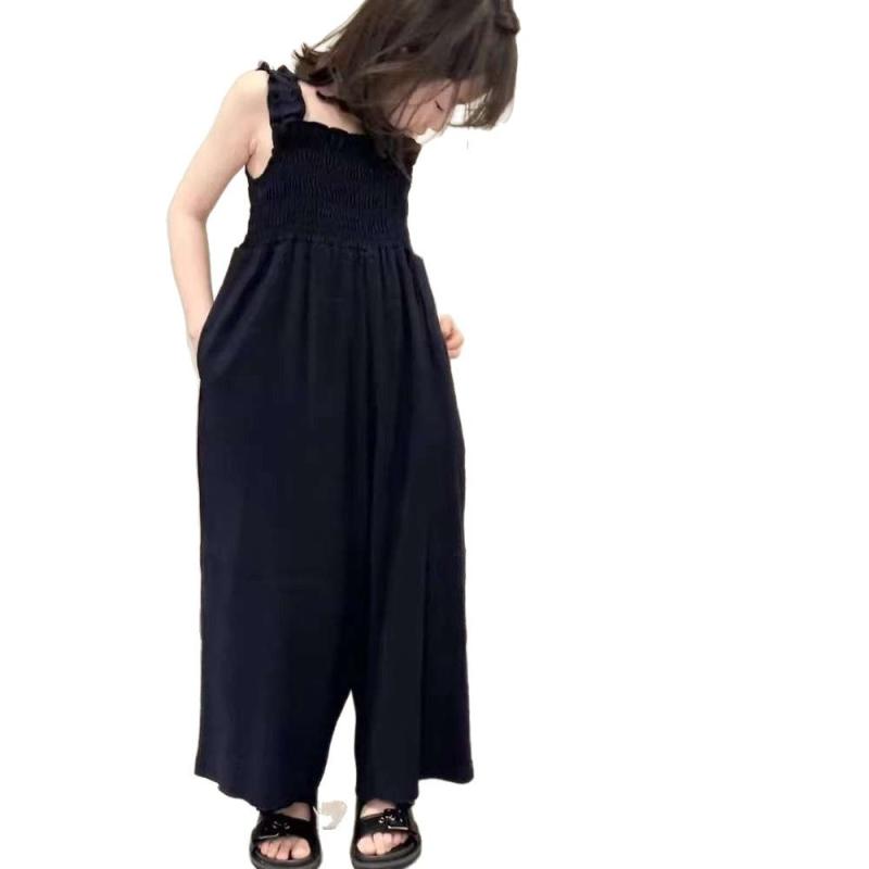 キッズ 女の子 サロペット 接触冷感 ノースリーブ 連体 ワイドレッグ ズボン 涼しい 子供服 普段着 か..