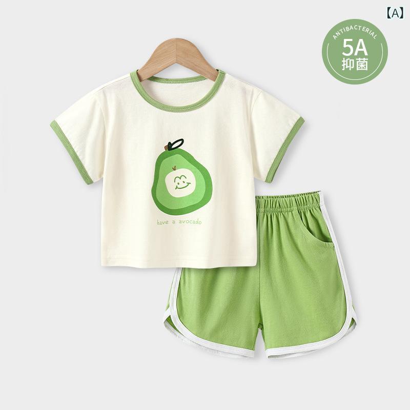 子供服 Tシャツ 短パン 上下セット 小中学生 男の子 女の子 半袖 短パン 綿100% 薄手 スポーツ 普段着 ..