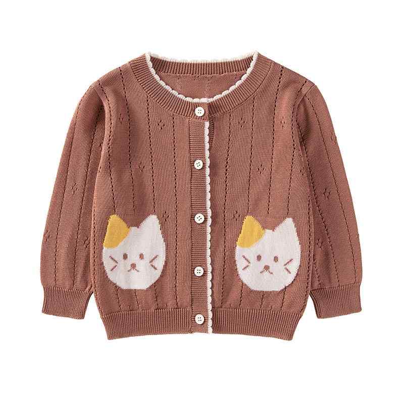 Rakuten - カーディガン ベビー服 女の子 薄手 接触冷感 ニット キッズ アウター 子供服 トップス 長袖 春夏 かわいい 冷房対策 日焼け止め アプリコット