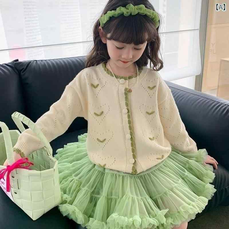 子供服 カーディガン 女の子 ニット アウター Vネック トップス 長袖 春秋 無地 か...