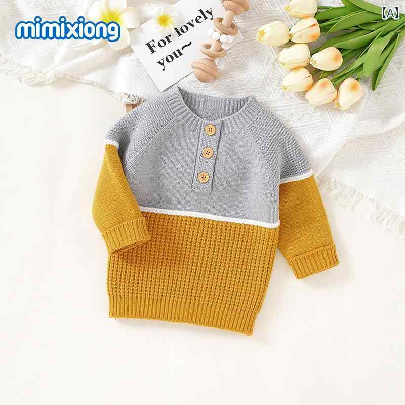 ・スタイル: 欧美・适合年龄段: 婴幼童(1~3歳，80~100cm)・厚さ: 普通・袖丈: 長袖・閉鎖タイプ: プルオーバー・柄: 格子・実写画像: モデルなし・要素: 格子, 欧美・生地名: 高弾性包芯糸・主な生地の組成: 粘性繊維50%・安全レベル: B類・ネックタイプ: ラウンドネック・フード: なし・カラー: 黄色, 藍色, 驼色・対象身長: 74cm, 80cm, 86cm, 92cm, 98cm・製品カテゴリ: 子供用セーター