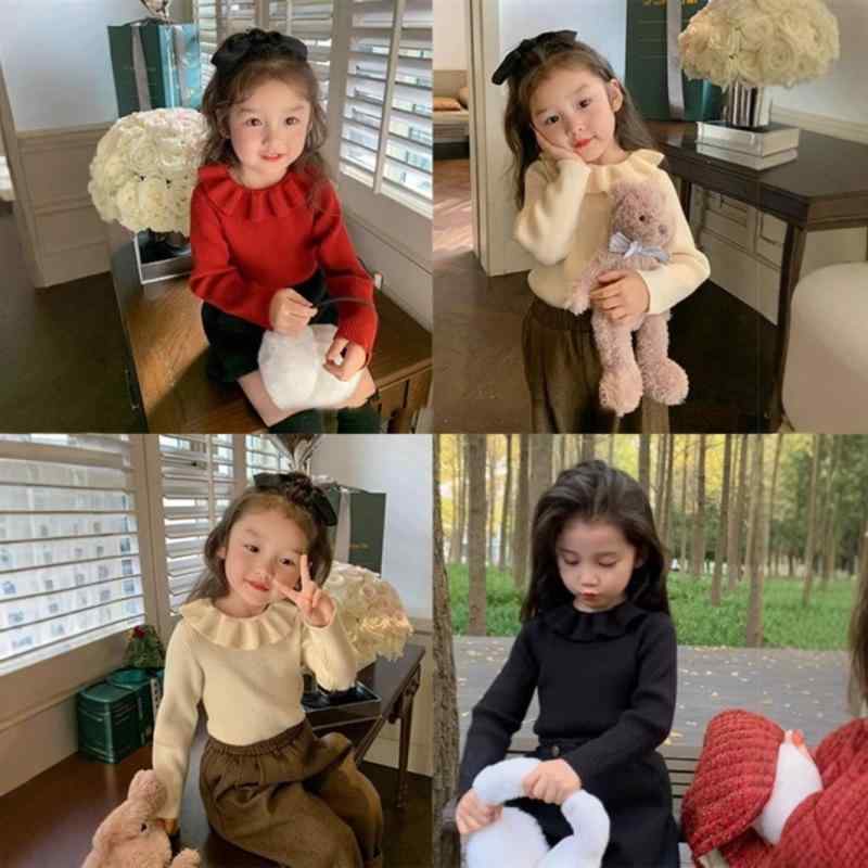 Rakuten - ニット・セーター キッズ 女の子 ハーフネック プルオーバー トップス 子供服 冬服 柔らかい 無地 防寒 通園 通学 90cm 100cm 110cm 120cm 130cm 140cm