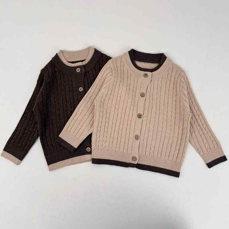 子供服 ニットカーディガン 春秋 ベビー セーター 男女兼用 ウール トップス 配色 かわいい 幼児 園児 ..