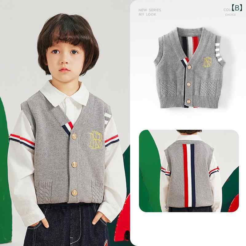子供服 ベスト 春秋 ニット ベビー 男の子 インナー Vネック コットン 柔らかい か...