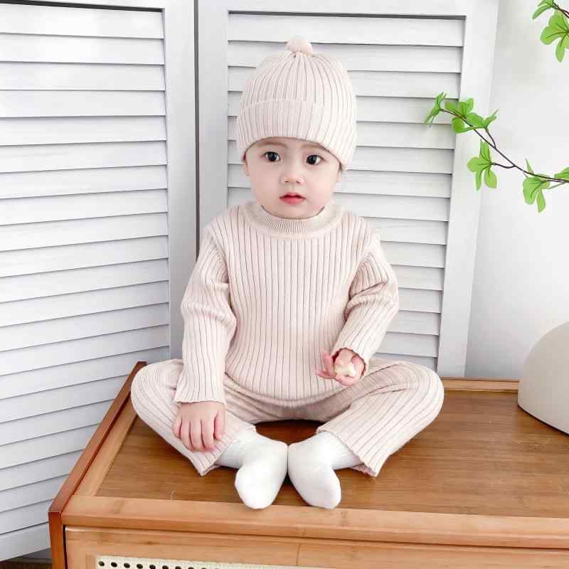 ベビー服 ニット セーター セットアップ 秋冬 長袖 幼児 ケーブルニット あったか 男女兼用 トップス ボトムス かわいい やわらか
