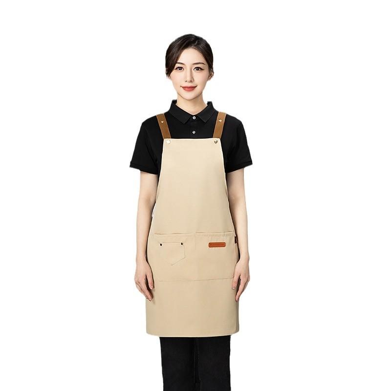 Sommelier Aprons - エプロン 防水 防油 ワークエプロン 料理用 汚れにくい カフェエプロン 作業用 男女兼用 制服 無地 深咖色 酒紅色 桔色 カーキ色 青色 緑色 浅咖色 黒色 灰色