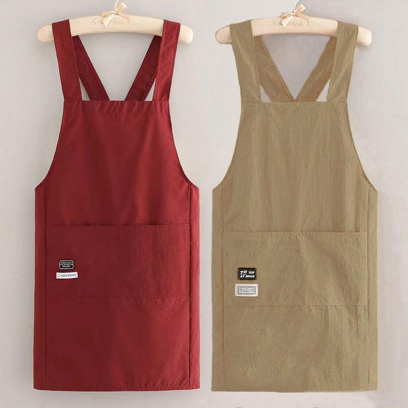 エプロン 男性用 女性用 防水 ワークエプロン 汚れにくい 丈夫 カフェエプロン 黒 カーキ 黄色 緑 料理..