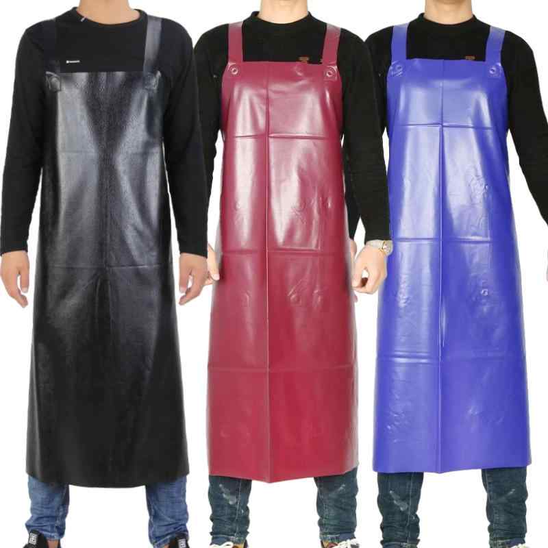 エプロン 男性用 耐油 耐摩耗 作業用 ワークエプロン 厨房 水産 石材 軟質 防水 厚手 牛筋 無袖 男女兼用