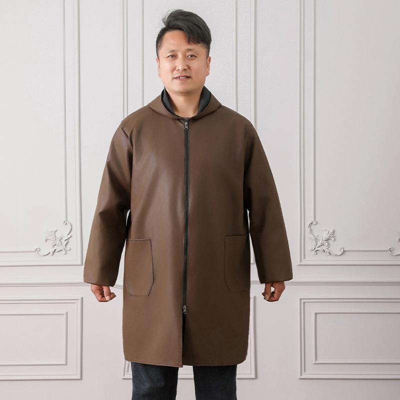 エプロン レディース 防水 防油 PUレザー 長袖 フード付き 耐摩耗性 耐汚性 作業服 黒色 深 коричневый 赤色