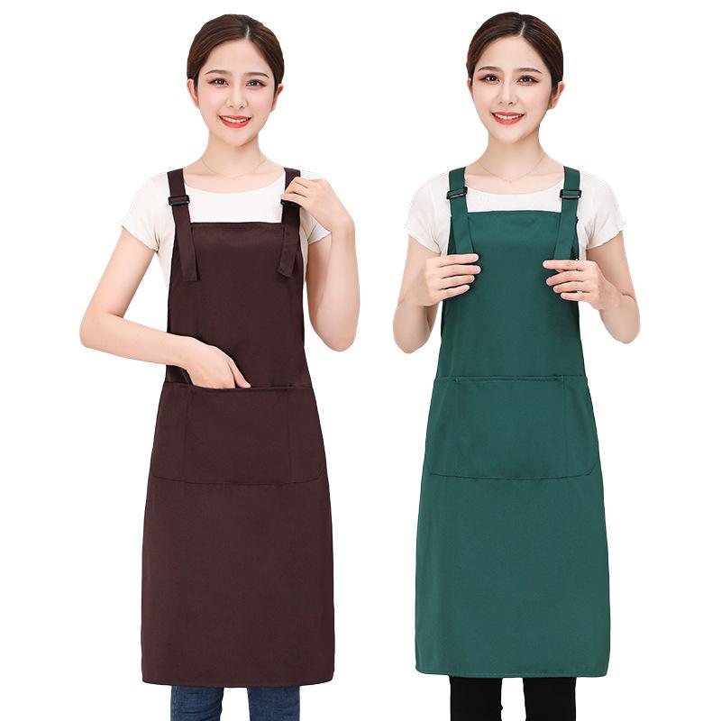 Sommelier Aprons - エプロン 男性用 女性用 防油 撥水 汚れ防止 ロング丈 カフェ 料理用 工作用 無地 黒 赤