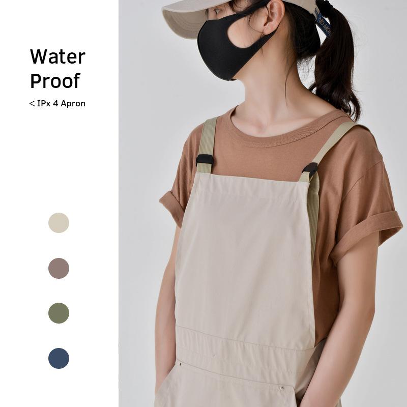 Gingham Aprons - エプロン レディース 全面コットン 防水 韓国風 プリント柄 調節可能 ロング丈 カフェエプロン キッチンエプロン ワークエプロン 家庭用 ガーデニング DIY 料理教室