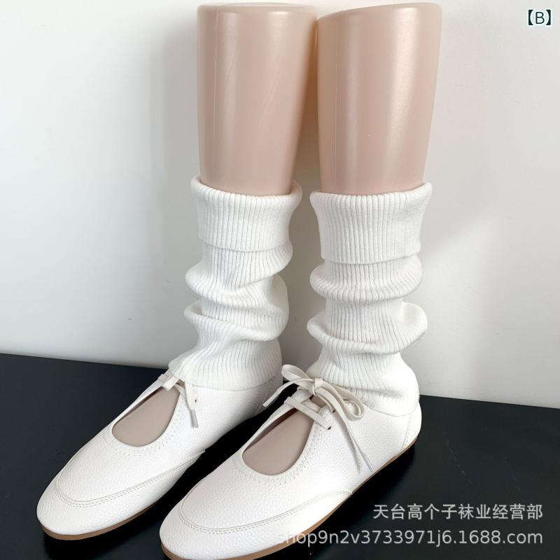 靴下 レディース ソックス ニーハイソックス ニット ケーブル編み ミドル丈 春秋 薄手 リブ編み ベーシック 無地 ホワイト アイボリー グレー ブラック