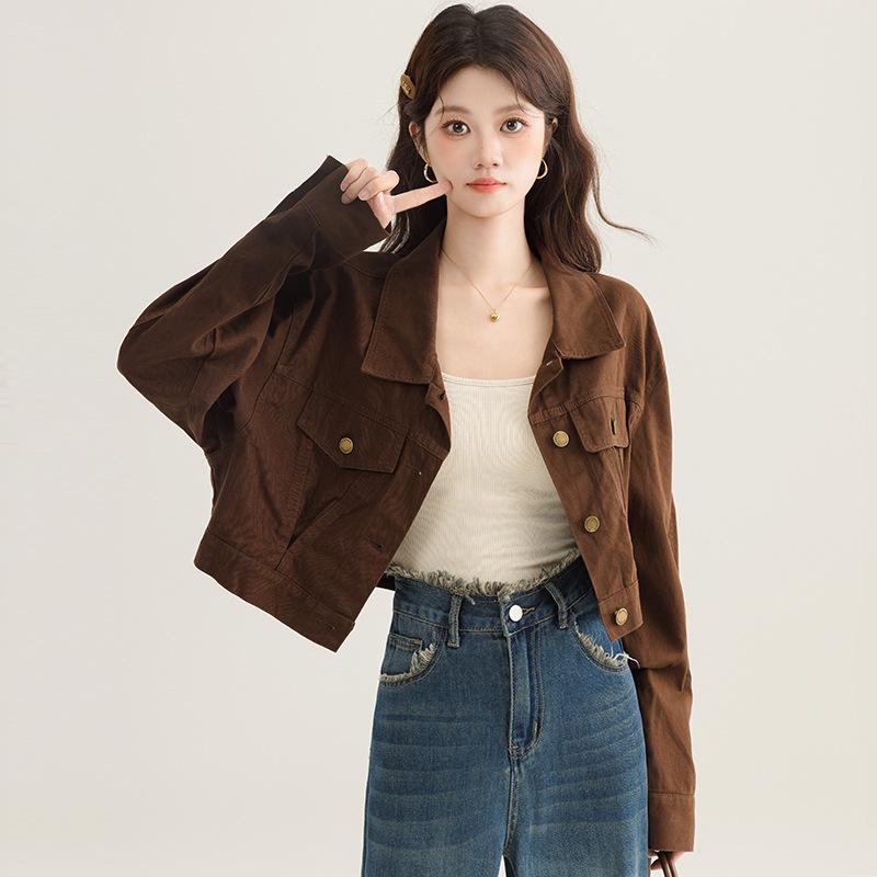 デニムジャケット レディース 春秋 韓国風 ショート丈 ゆったり レトロ カジュアル...
