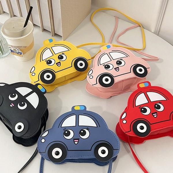 キッズ ショルダーバッグ 男の子 女の子 車柄 幼稚園 斜めがけバッグ 軽量 かわいい ファッション小物 ブラック レッド イエロー ピンク ブルー