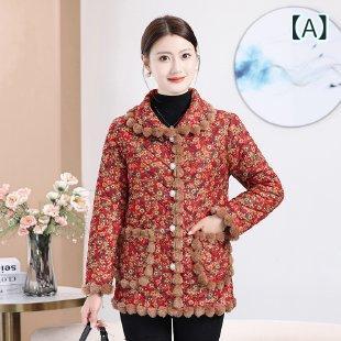 コート レディース 冬服 中綿 シニア 婦人服 裏起毛 アウター ミドル丈 あったか 防寒着 ゆったり おしゃれ XL 2XL 3XL 4XL 5XL 赤 茶 紺 shadowtail-10724870 シャドーテール サンプル画像2