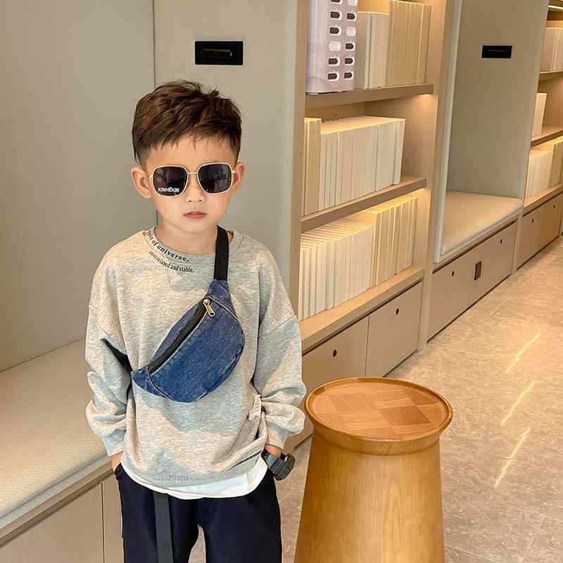 子供用バッグ 秋冬 韓国風 デニム ベビー キッズ ショルダーバッグ 男の子 ウエストバッグ お洒落 ミニ