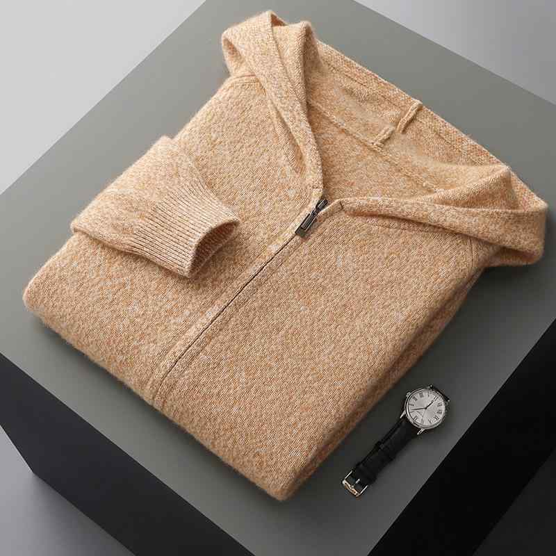 ニット メンズ カーディガン 秋冬 男性用 厚手 カシミヤ混紡 パーカー ゆったり カジュアル 暖かい 長袖 スポーツ 普段使い