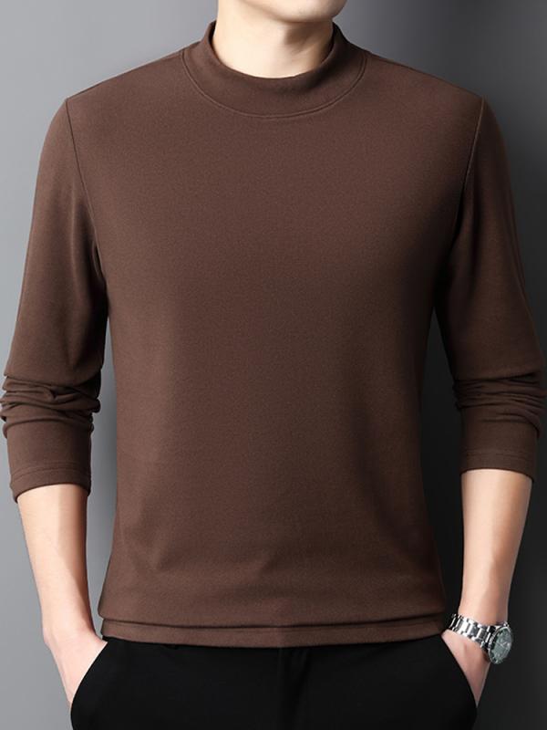 スウェット メンズ 秋冬 加厚 裏起毛 トップス ニット 長袖 インナー あったか 防寒 無地 黒 白 紺 グレー