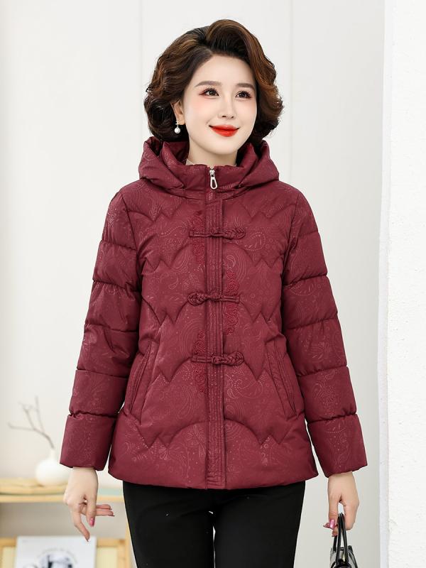 Other Jackets Jumpers - ダウンジャケット レディース ミセス 冬 アウター 中綿 コート シニア 婦人服 ゆったり あったか 防寒着 パープル グリーン レッド