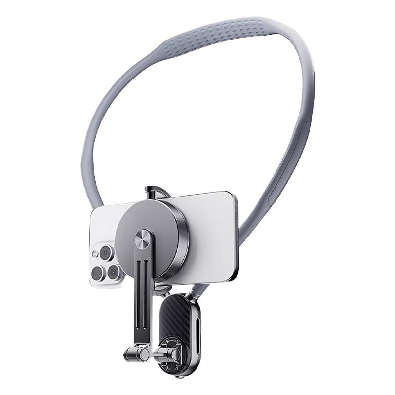 スマホ ネックホルダー 首掛け スマホスタンド 俯瞰撮影 POV 磁気吸着 角度調整可能 アウトドア スポーツ vlog