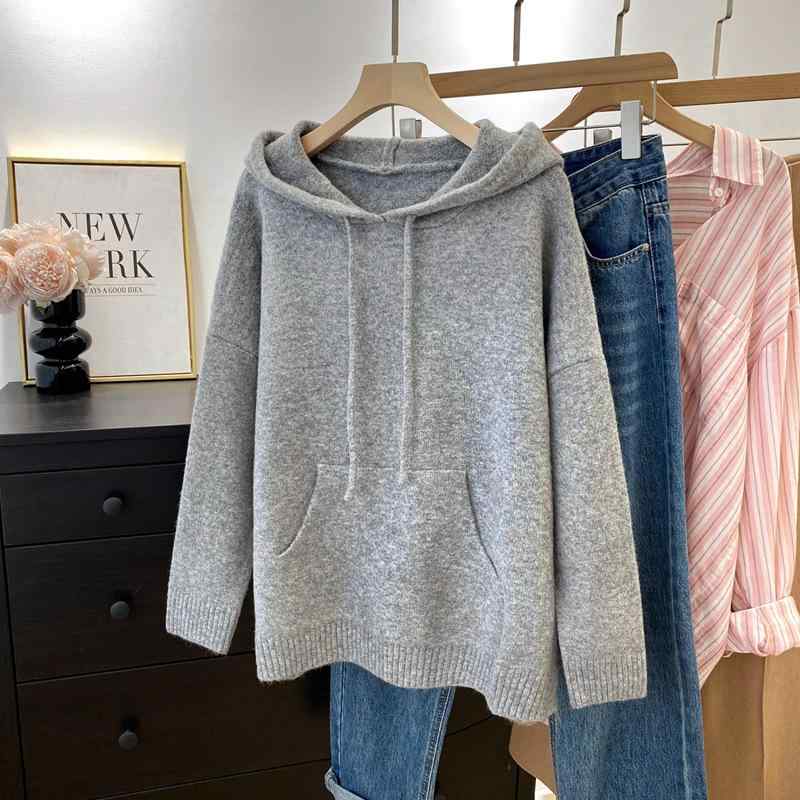 ・素材: 羊毛・厚さ: 厚手・袖: 長袖・ネックライン: フード・カラー: コーヒー色, オートミール・スタイル: 日韓カジュアル・着脱方法: プルオーバー・カテゴリ: セーター