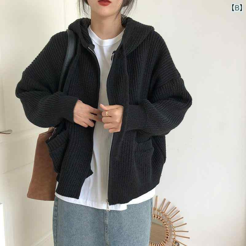 カーディガン レディース 秋冬 ニット トップス ゆったり 厚手 暖かい ドロップシ...
