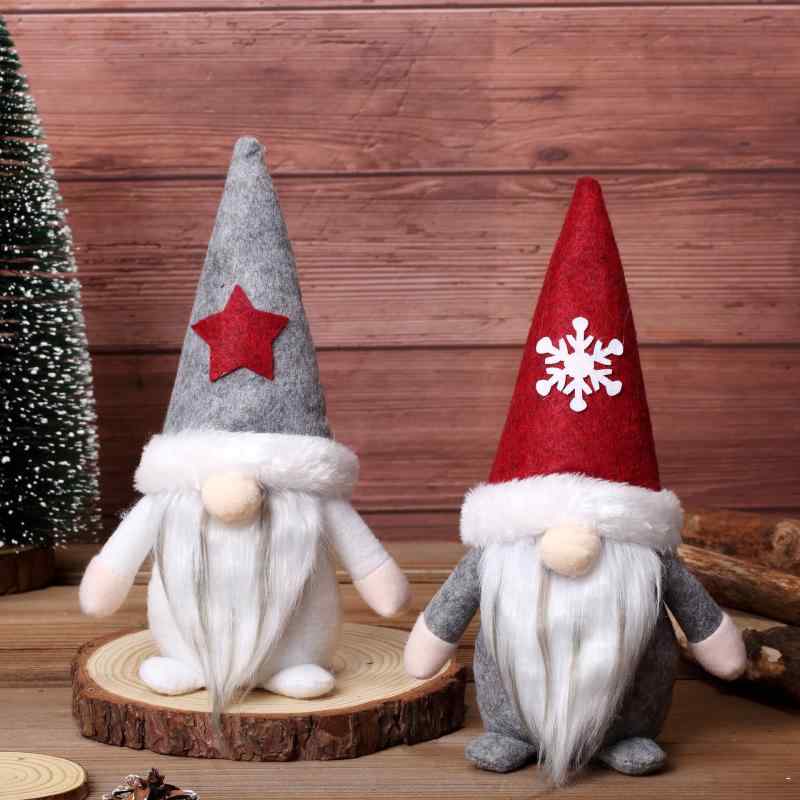 クリスマス人形 雪だるま トムテ ドワーフ人形 ノーム人形 スノーフレーク柄 オブジェ クリスマス飾り ..