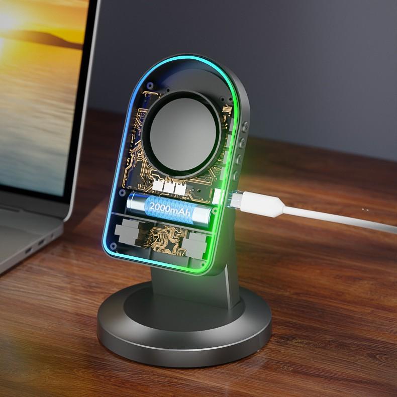 スピーカー スマホスタンド 卓上 ABS製 拡声器 ワイヤレス充電