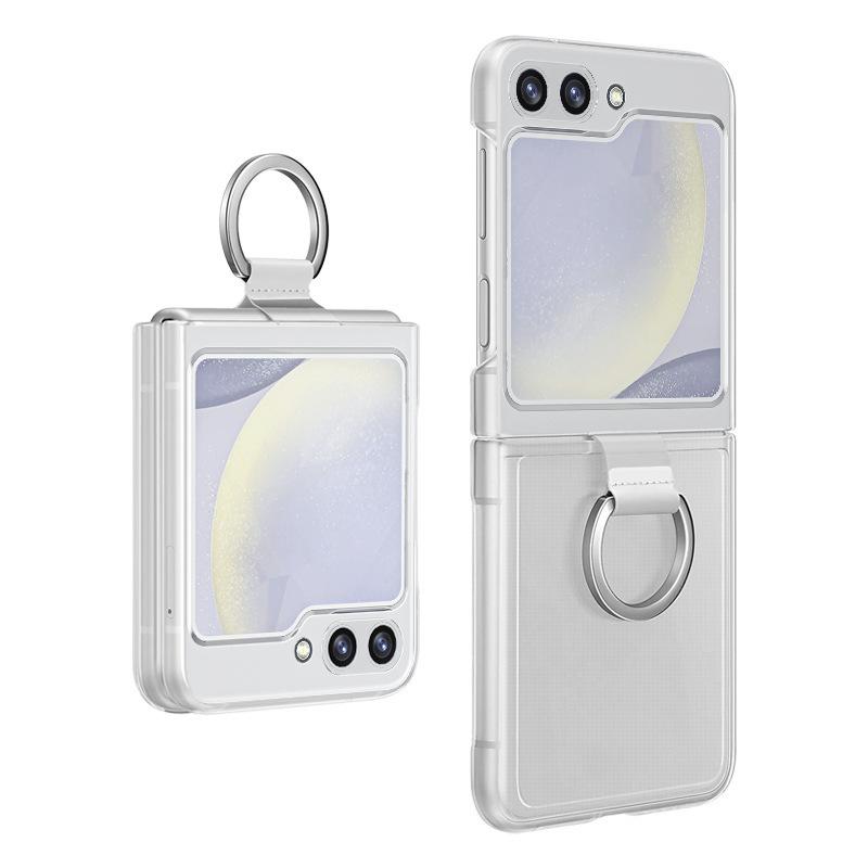 Rakuten - スマホケース Samsung Z Flip6 Z Flip4 Z Flip3 透明 クリア 耐衝撃 薄型 リング付き スタンド機能 ストラップホール付き シンプル かわいい おしゃれ