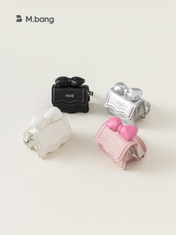 バッグ 子供 女の子 鞄 ショルダーバッグ ミニバッグ 蝶結び チェーン 普段使い お出かけ ピンク系 シルバー ホワイト ブラック