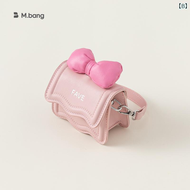 バッグ 子供 女の子 鞄 ショルダーバッグ ミニバッグ 蝶結び チェーン 普段使い お出かけ ピンク系 シルバー ホワイト ブラック