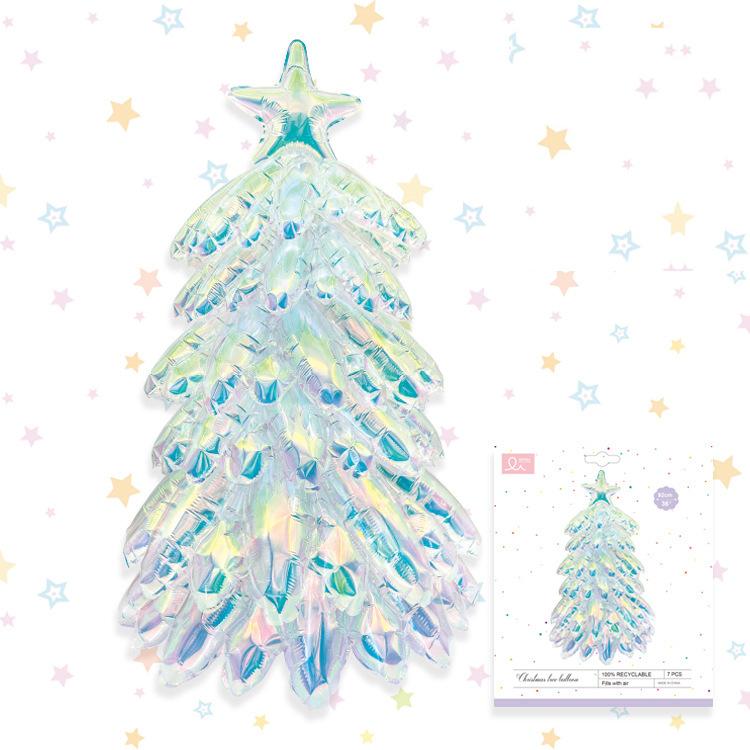 クリスマスツリー アルミバルーン クリスマス 平安夜 パーティー デコレーション 飾り付け イベント 立体 卓上 ライト付き