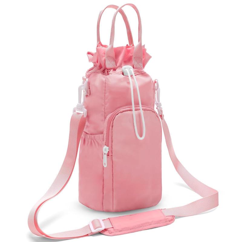 水筒カバー 水筒ケース 斜めがけ スポーツ シンプル 軽量 伸縮性 ピンク系 ブラック パープル