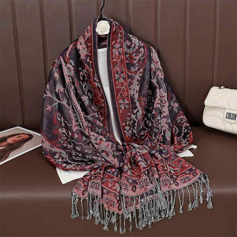 Cashmere - ショール レディース 秋 冬 暖かい カシミヤ 大判 ストール デザイン プリント 防寒 速乾 保温 UVカット 日焼け止め ひざ掛け 膝かけ 肩掛け 70cm×190cm ポリエステル