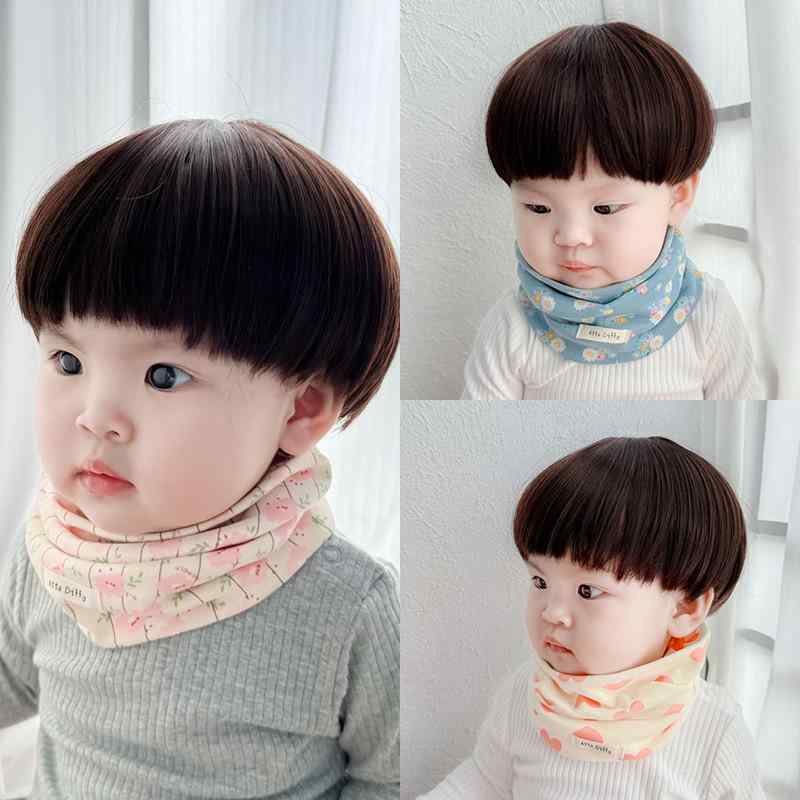 マフラー キッズ 秋冬 印花 コットン ベビー ネックウォーマー 防風 防寒 桜桃 山茶花 雛菊 熊 花柄 幼児 子供 かわいい