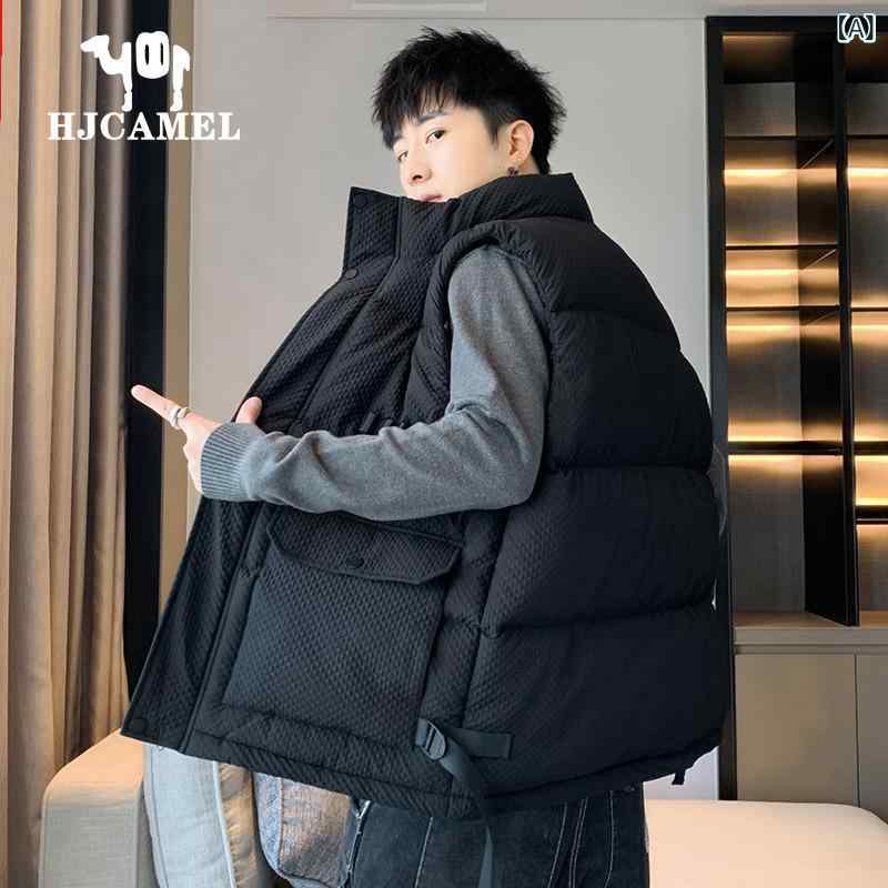 ベスト 男性用 中綿入り 裏起毛 暖かい 秋冬 コーデュロイ ゆったり 普段使い アウトドア ブラック カーキ グリーン