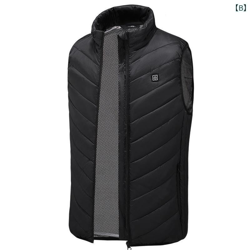 ベスト 男性用 発熱 スマート ベスト グラフェン 加熱 3段階温度調整 防寒 9箇所ヒーター内蔵 ポリエステル 多ポケット アウトドア