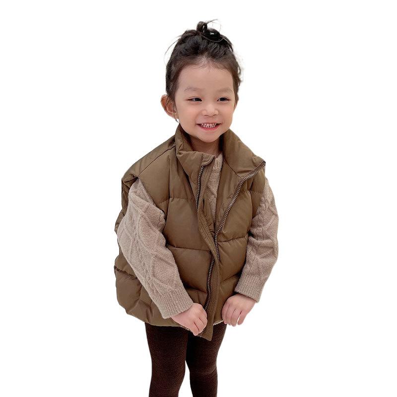 子供服 ベスト 女の子 秋冬 中綿 あったか アウター 100 110 120 130 140 150 厚手 防寒 おしゃれ かわいい お出かけ 普段使い 8歳以上 幼稚園 小学生 中学生 聚酯纤维 ポリエステル 黒 ブラック ブラウン コーヒー