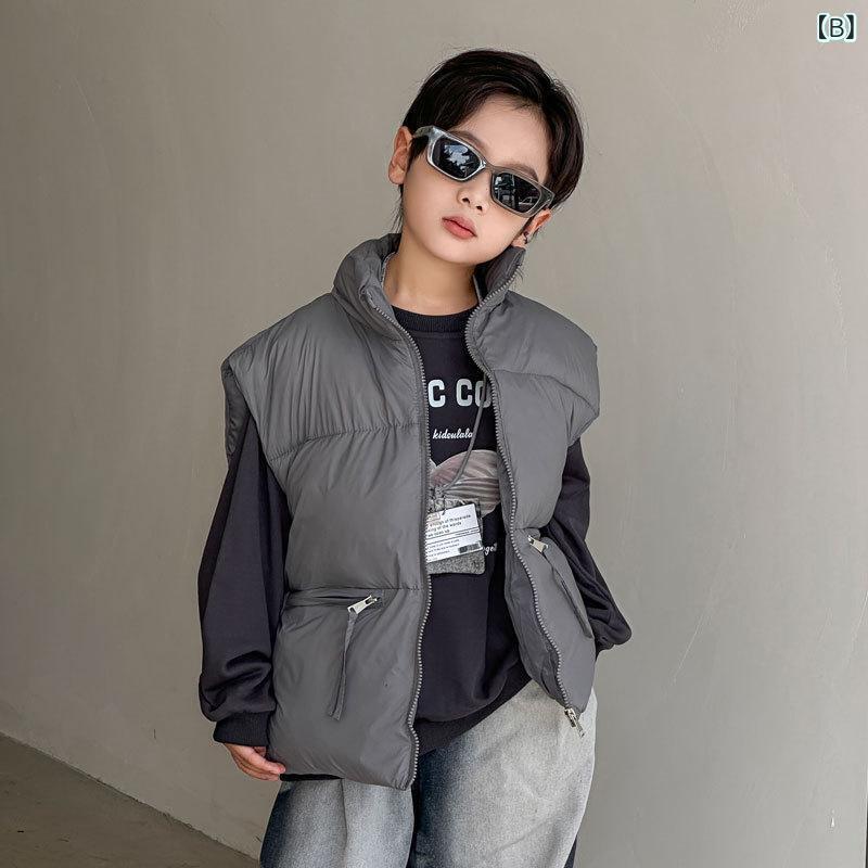 子供服 ベスト 秋冬 中綿入りベスト キッズ 男の子 女の子 スタンドカラー チョッ...