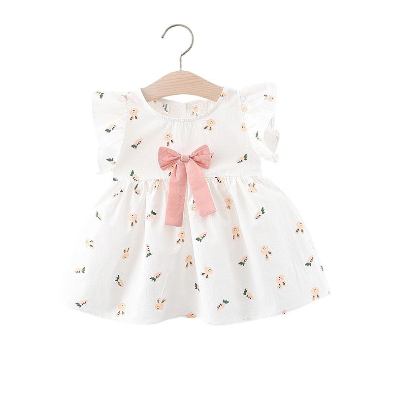 ワンピース ベビー キッズ ノースリーブ Aライン プリンセス かわいい 幼児 女の子 夏 綿100％ 立体 蝶..